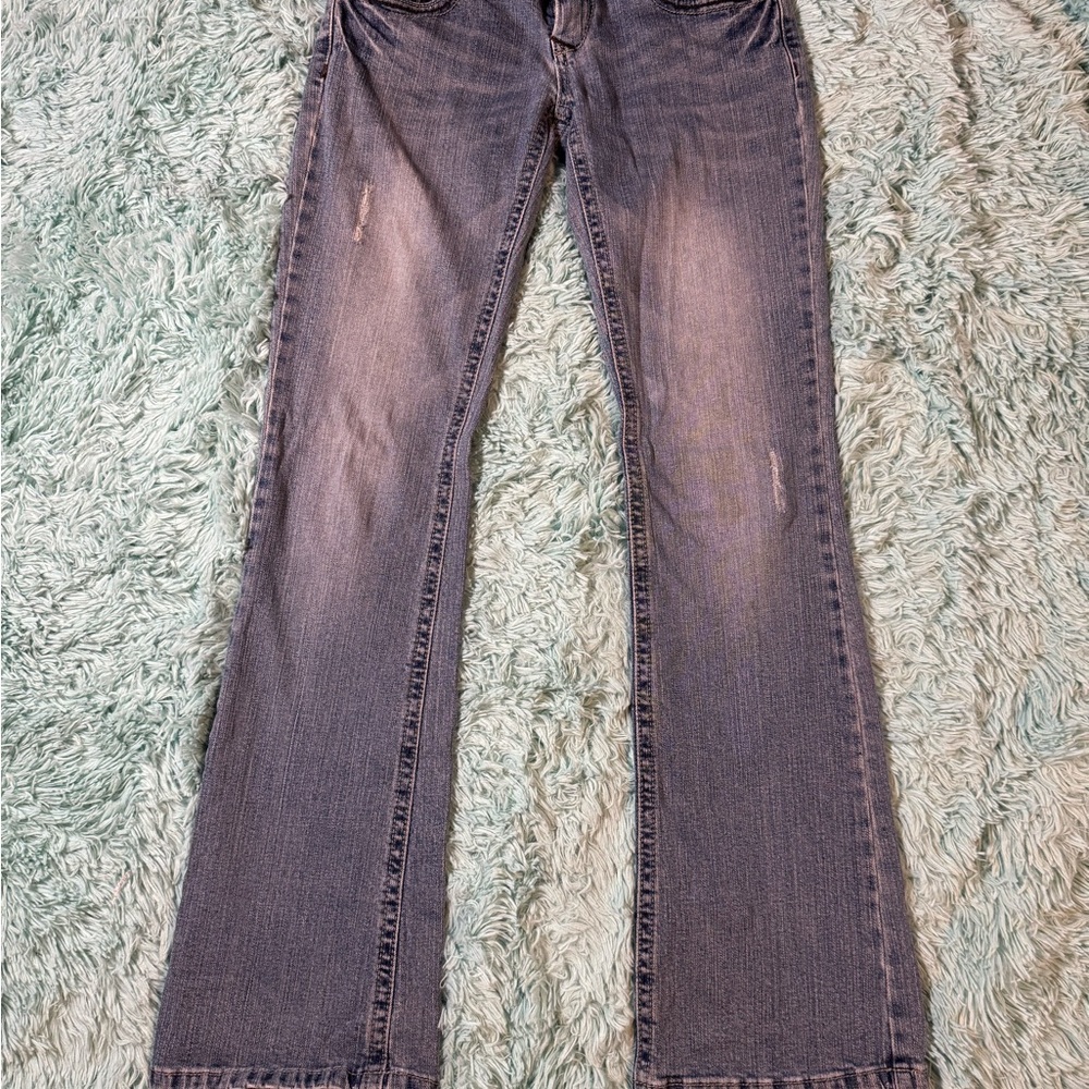 Blue Flare Wide Leg Jeans with Vintage Appeal